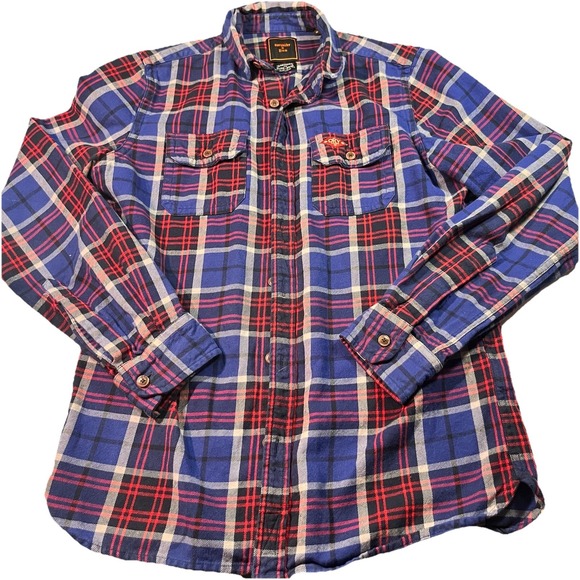 Superdry Men's Flannel Size Medium Plaid EUC - Picture 1 of 7